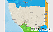 Shaded Relief 3D Map of Karas, political outside