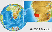 Physical Location Map of Karas, within the entire country