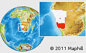 Physical Location Map of Karas, highlighted country, within the entire country