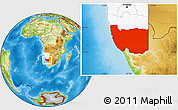 Physical Location Map of Karas, highlighted country