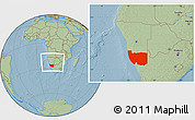 Savanna Style Location Map of Karas, within the entire country, hill shading