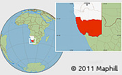 Savanna Style Location Map of Karas, highlighted country