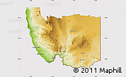 Physical Map of Karas, cropped outside