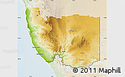 Physical Map of Karas, lighten