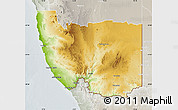 Physical Map of Karas, lighten, semi-desaturated