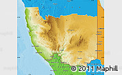 Physical Map of Karas, political outside