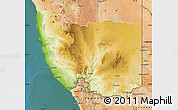 Physical Map of Karas, satellite outside