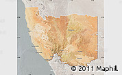 Satellite Map of Karas, lighten, semi-desaturated