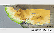 Physical Panoramic Map of Karas, darken, semi-desaturated