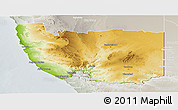 Physical Panoramic Map of Karas, lighten, semi-desaturated