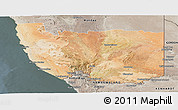 Satellite Panoramic Map of Karas, semi-desaturated