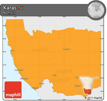 Political Simple Map of Karas, single color outside