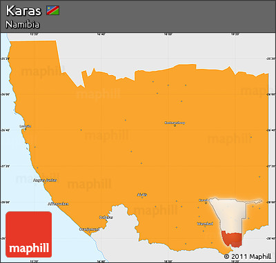 Political Simple Map of Karas, single color outside