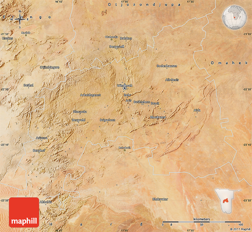 Satellite Map of Khomas