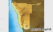 Physical Map of Namibia, darken, land only