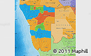 Political Map of Namibia, political shades outside
