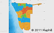 Political Map of Namibia, single color outside