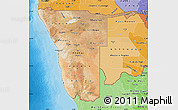 Satellite Map of Namibia, political shades outside