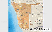 Satellite Map of Namibia, shaded relief outside