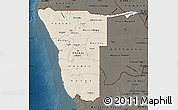 Shaded Relief Map of Namibia, darken
