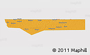 Political 3D Map of Ohangwena, cropped outside