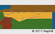 Political 3D Map of Ohangwena, darken