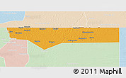 Political 3D Map of Ohangwena, lighten