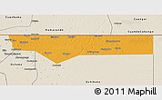 Political 3D Map of Ohangwena, shaded relief outside