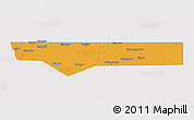 Political 3D Map of Ohangwena, single color outside