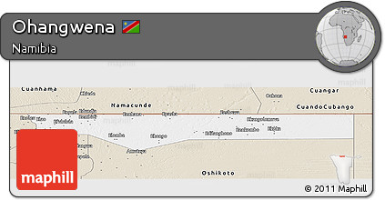 Classic Style Panoramic Map of Ohangwena