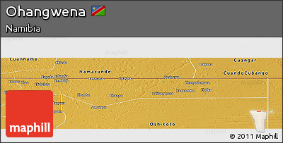 Physical Panoramic Map of Ohangwena