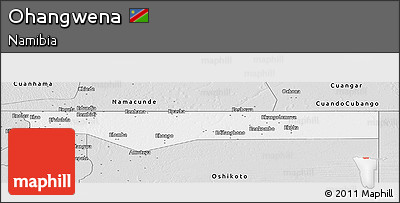 Silver Style Panoramic Map of Ohangwena