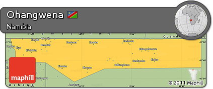 Savanna Style Simple Map of Ohangwena