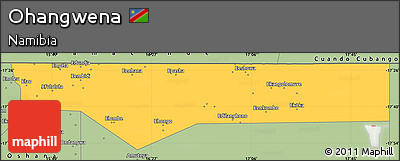 Savanna Style Simple Map of Ohangwena