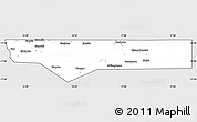 Silver Style Simple Map of Ohangwena, cropped outside