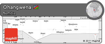 Silver Style Simple Map of Ohangwena