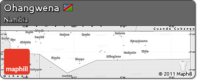 Silver Style Simple Map of Ohangwena