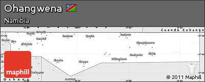 Silver Style Simple Map of Ohangwena