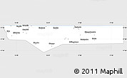 Silver Style Simple Map of Ohangwena, single color outside