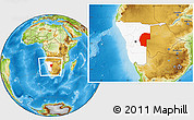 Physical Location Map of Omaheke, highlighted country, within the entire country