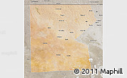 Satellite 3D Map of Omusati, semi-desaturated