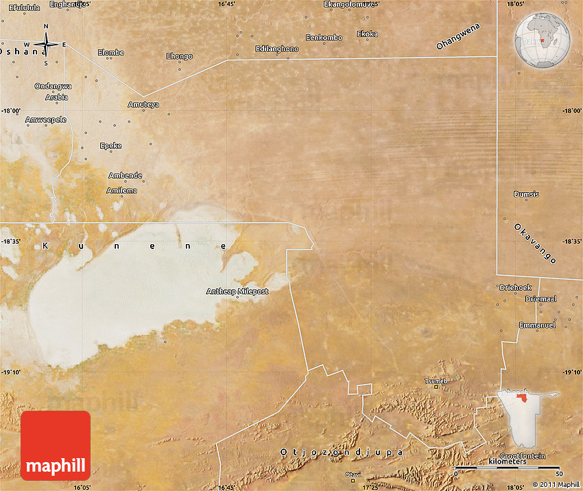 Satellite Map of Oshikoto