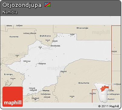 Classic Style 3D Map of Otjozondjupa