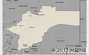 Shaded Relief 3D Map of Otjozondjupa, darken, desaturated