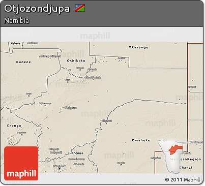 Shaded Relief 3D Map of Otjozondjupa