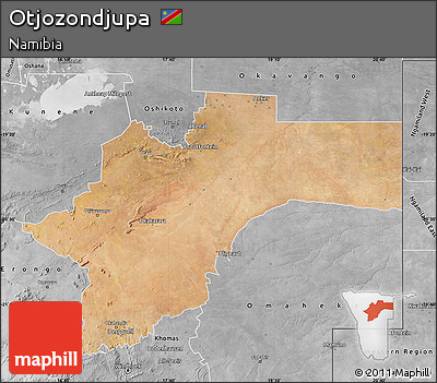 Satellite Map of Otjozondjupa, desaturated