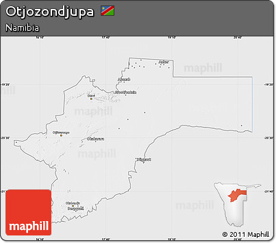 Silver Style Map of Otjozondjupa, single color outside