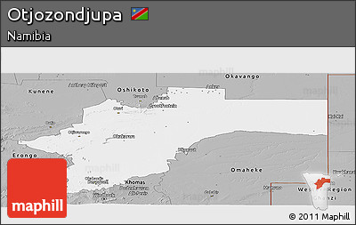 Gray Panoramic Map of Otjozondjupa