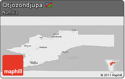 Gray Panoramic Map of Otjozondjupa, single color outside