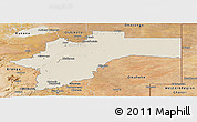 Shaded Relief Panoramic Map of Otjozondjupa, satellite outside